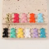 Factory wholesale DIY jewelry accessories, zinc alloy cross-border spray paint, simple cartoon candy-colored bear earrings and pendants details Picture